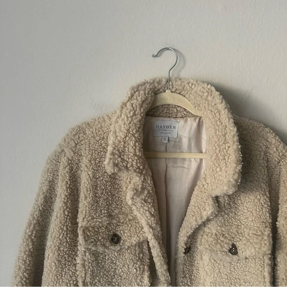 Hayden Sherpa Button Shaket in Cream Large - Picture 6 of 14